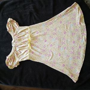 Super Soft Dress, Yellow with Pink Flowers, Size S (7/8)